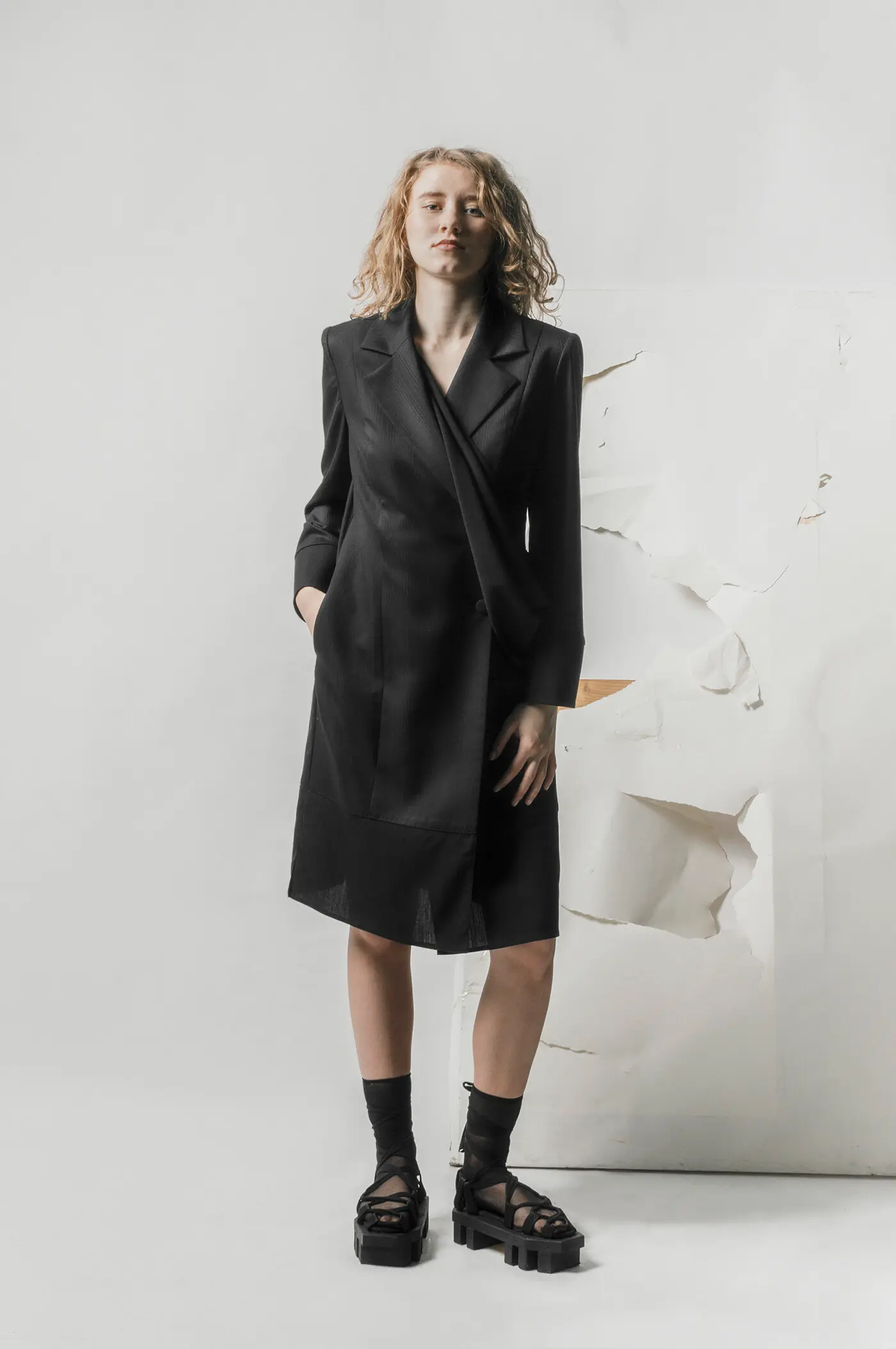 Blazer Dress With Scarf thumb 2