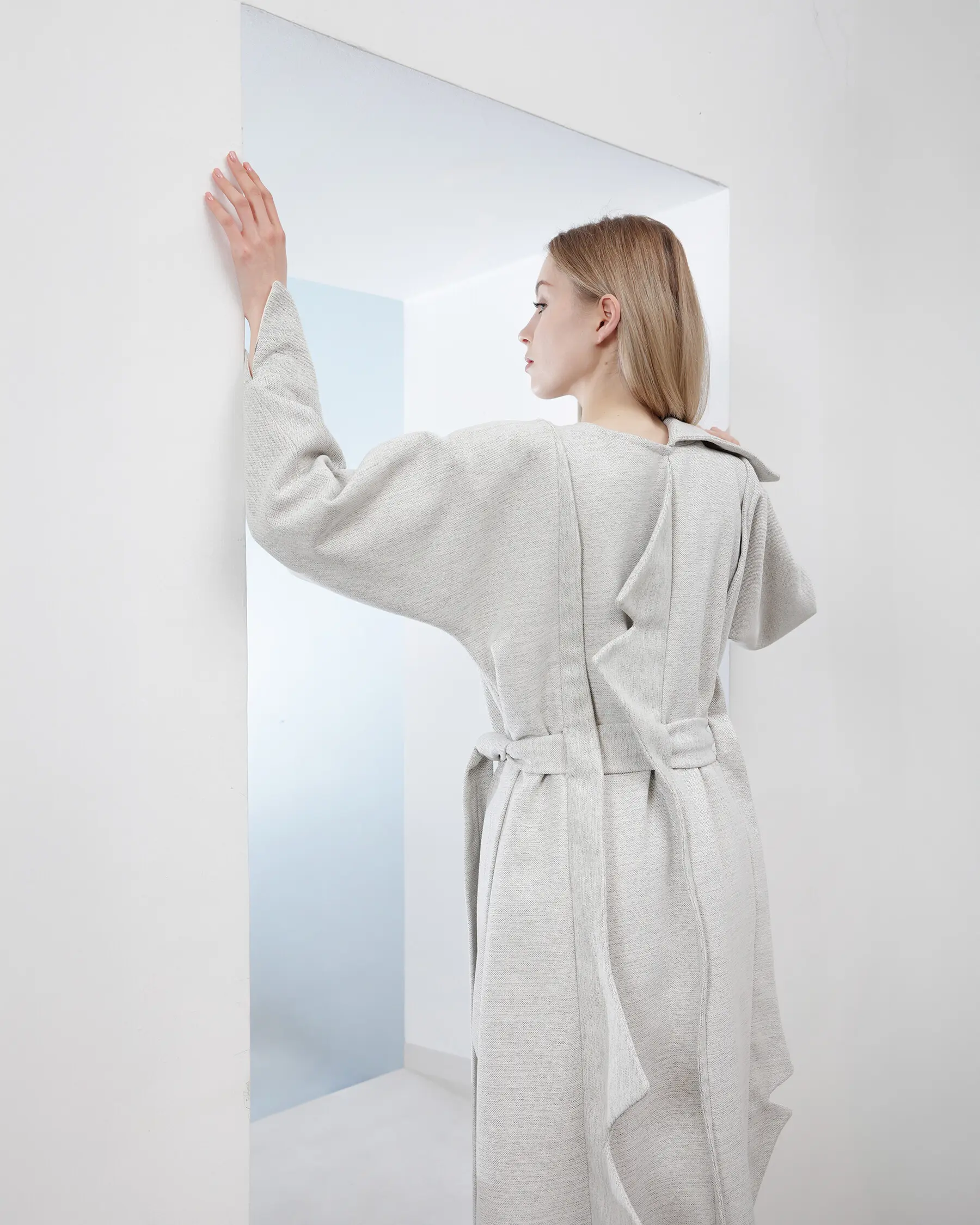 Women's Asymmetrical Belted Wrap Coat thumb 2