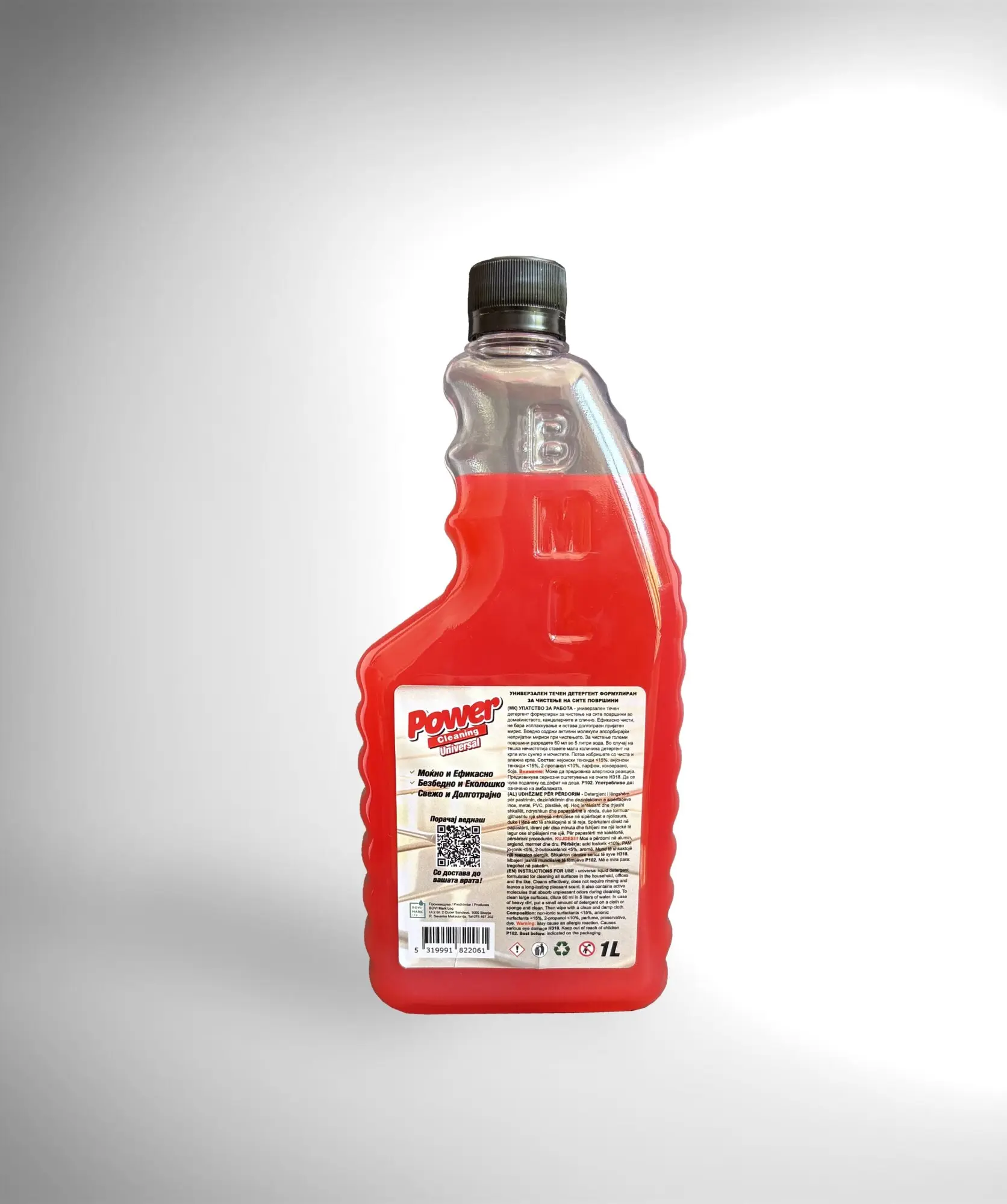 Power Cleaning Universal Rose универзално средство за чистење со мирис на ружа за сите видови на површини. 1 литар thumb 2
