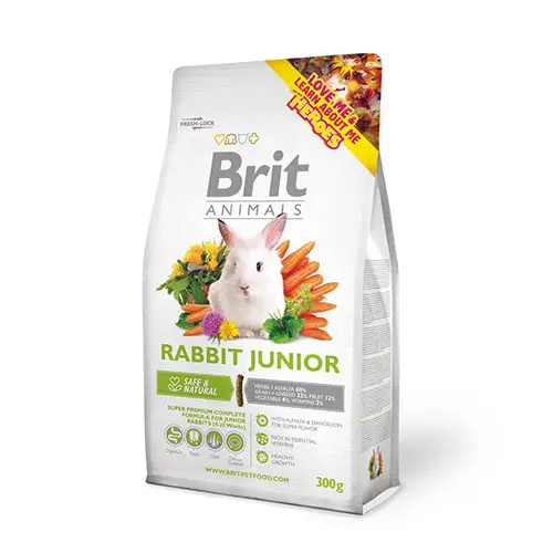 Brit Animals Junior Rabbit Complete – Брит Суперпремиум храна за јуниор зајак [Вреќа 300гр]