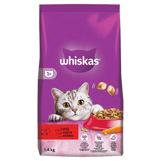 Whiskas 1+ Брикети со Говедско и зеленчук [Вреќа 1.4кг]