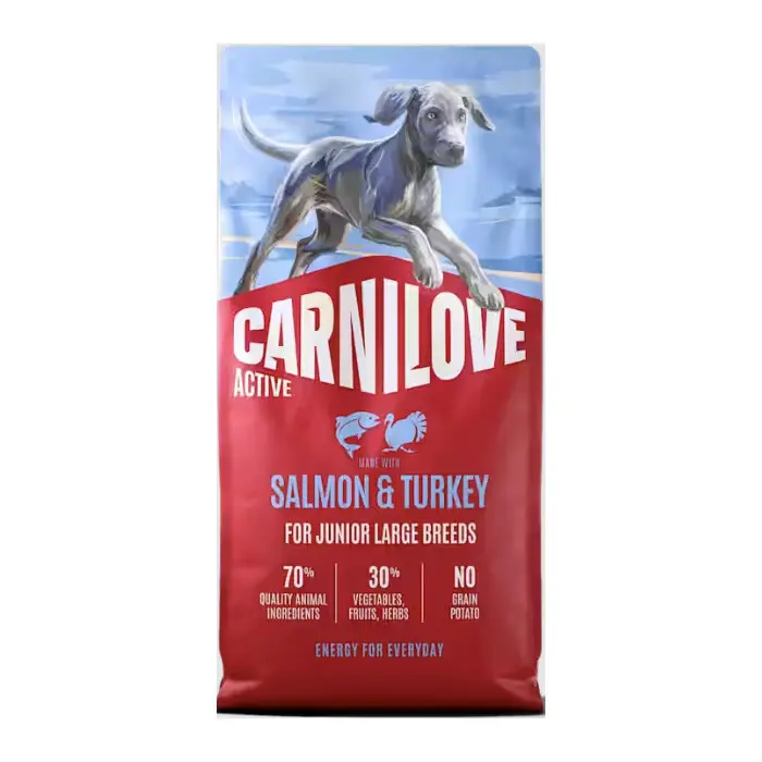 Carnilove Active Grain & Potato Free Active Salmon & Turkey for Junior Large Breed Dogs [Вреќа 12кг]
