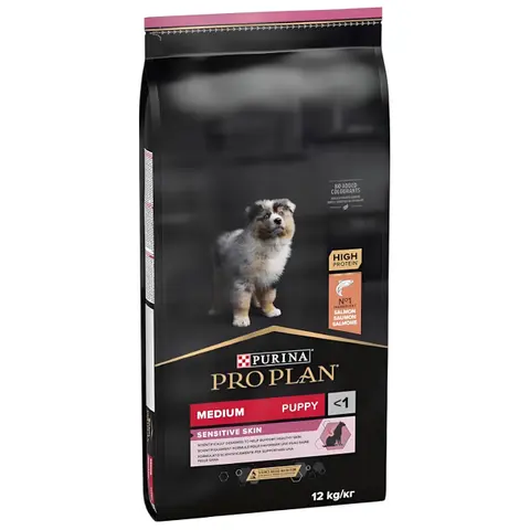 Purina Pro Plan Medium PUPPY Sensitive Skin Гранули со Лосос [Вреќа 12кг]
