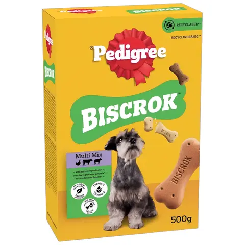 Pedigree Biscrok Multimix Бисквити со вкус на Говедско, Пилешко, Јагнешко [Кутија 500гр]