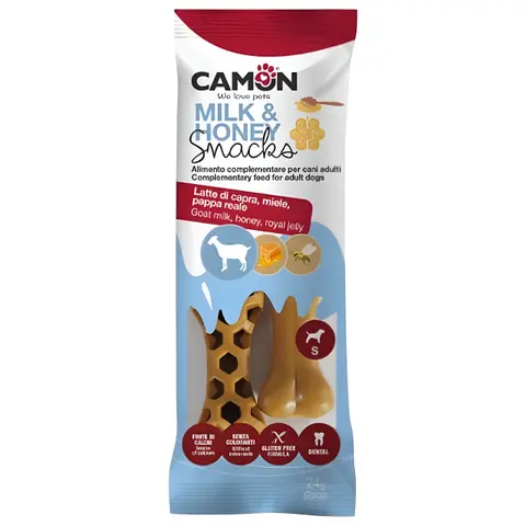 Camon – Закуска за куче Коска со Мед и Млеко [Кесичка 24гр]