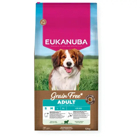 Eukanuba Grain Free Adult Small & Medium Breed Lamb [Вреќа 12кг]