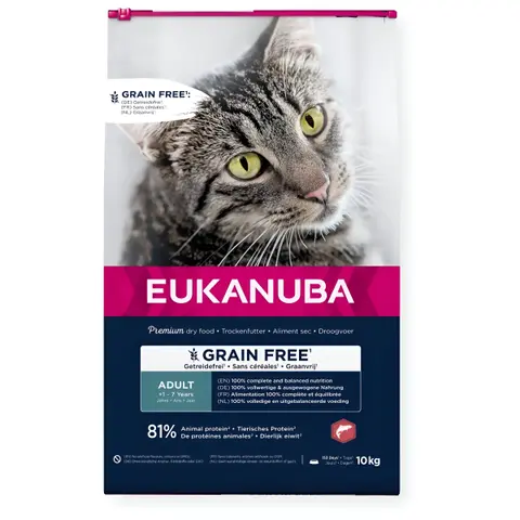 Eukanuba Grain Free Cat Adult Salmon [Вреќа 10кг]