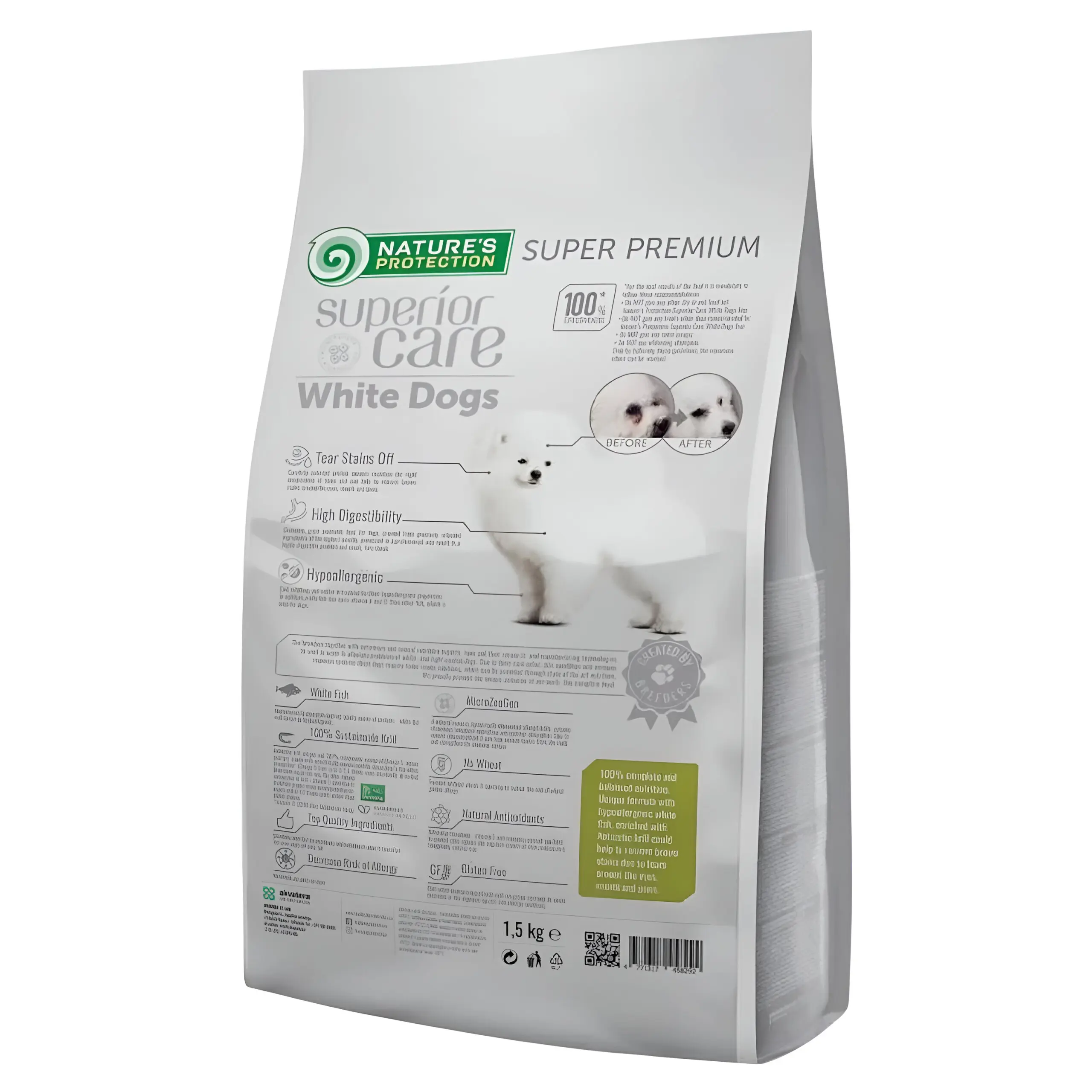 Nature’s Protection Superior Care White Dogs Grain Free White Fish Junior [Вреќа 1,5кг] thumb 2