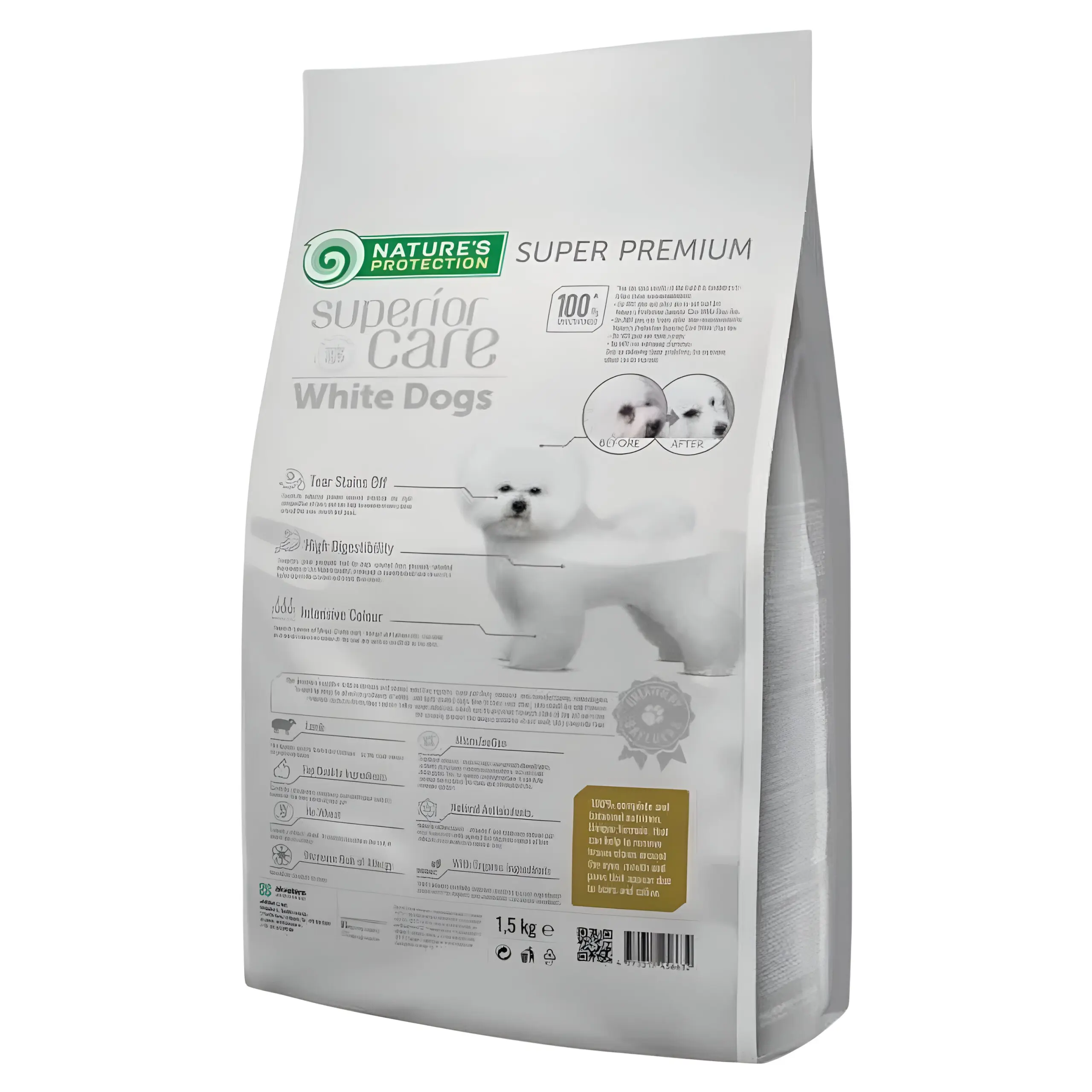 Nature’s Protection Superior Care White Dogs Lamb Adult Small [Вреќа 1,5кг] thumb 2