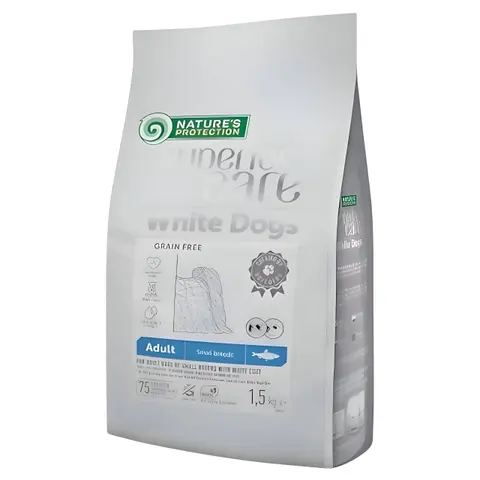 Nature’s Protection Superior Care White Dogs Grain Free With Herring Adult Small Breed [Вреќа 1,5кг]