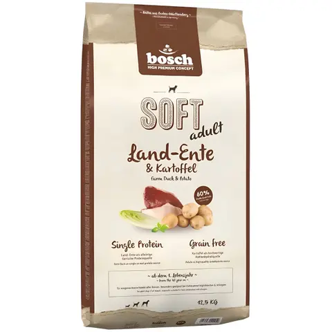 Bosch HPC Soft / Plus – Adult Land Duck & Potato [Вреќа 12,5кг]