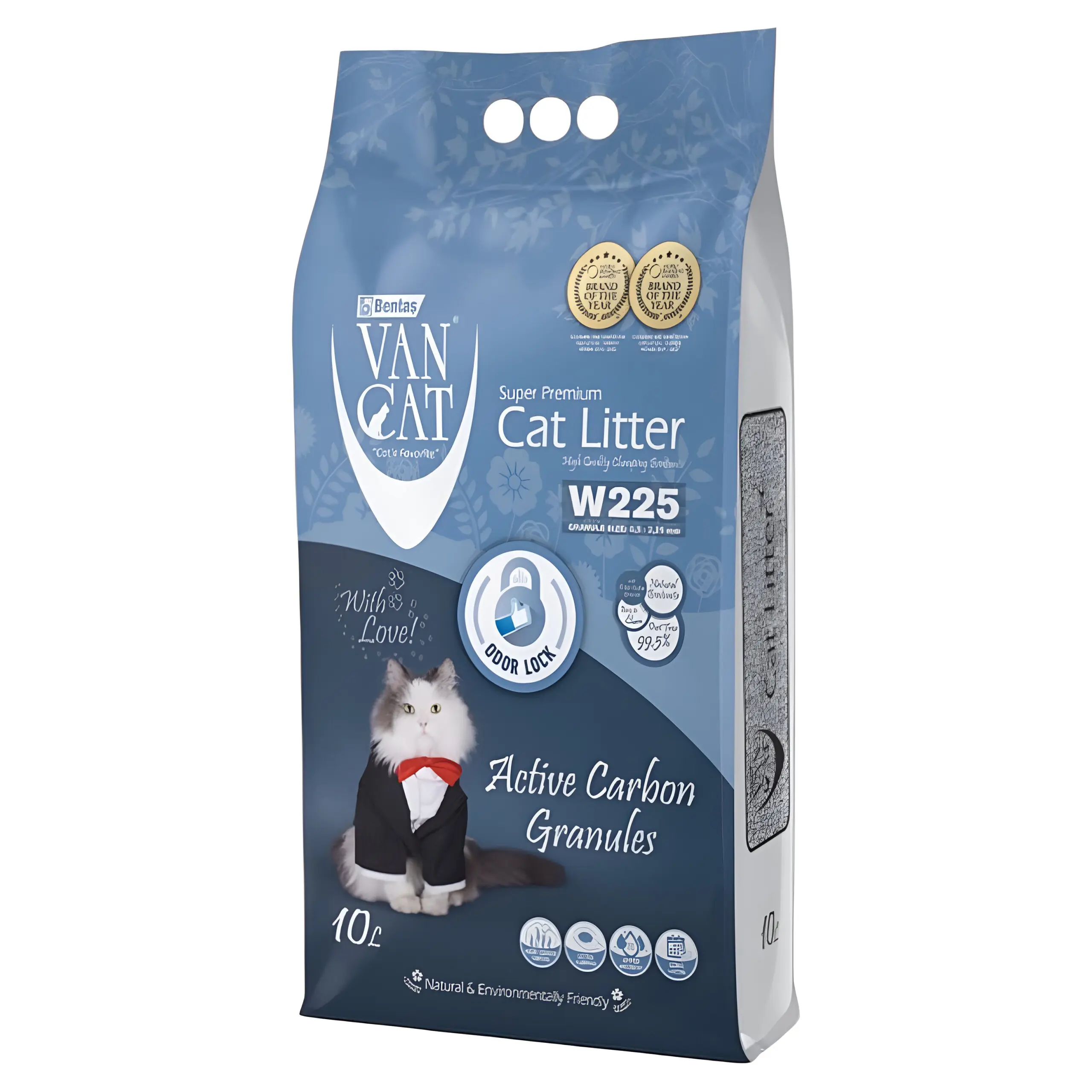 Van Cat Superpremium – Песок за мачки со активен јаглен [Кеса 10л]