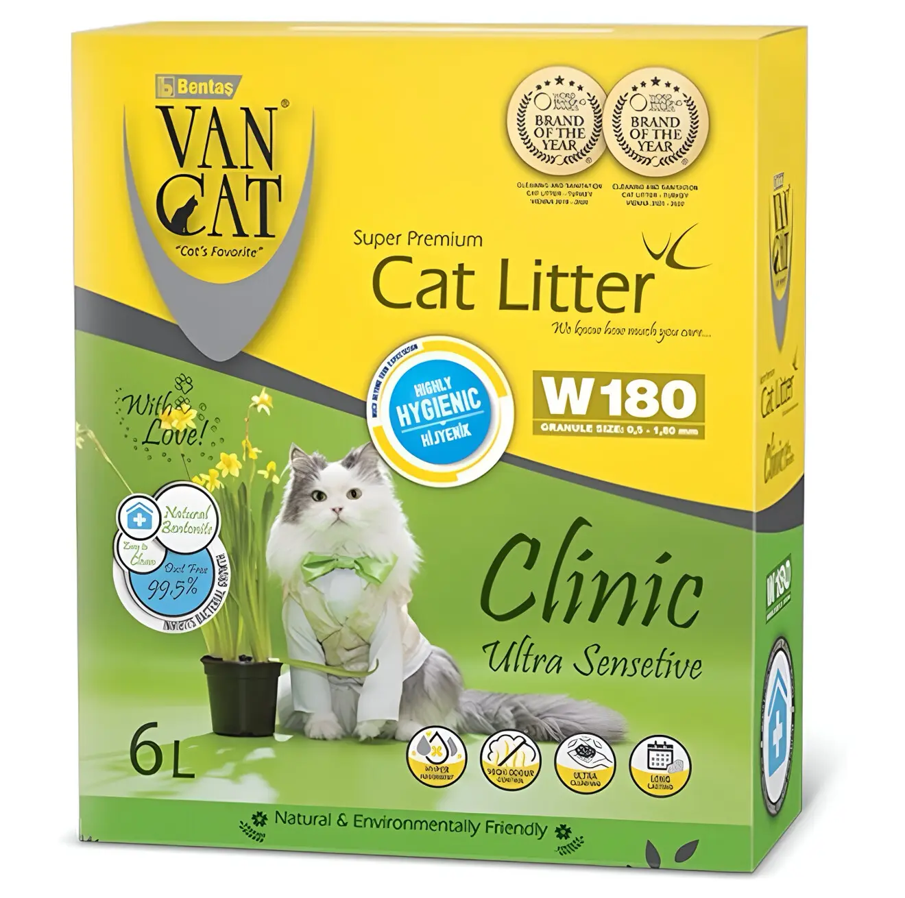 Van Cat Superpremium ULTRA SENSITIVE – Песок за чувствителни мачки без мирис, антибактериски [Кеса 6л]