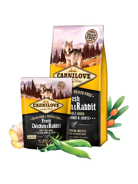 Carnilove (Grain and potato free) – Свеж зајак и пилешко [Вреќа 12кг]