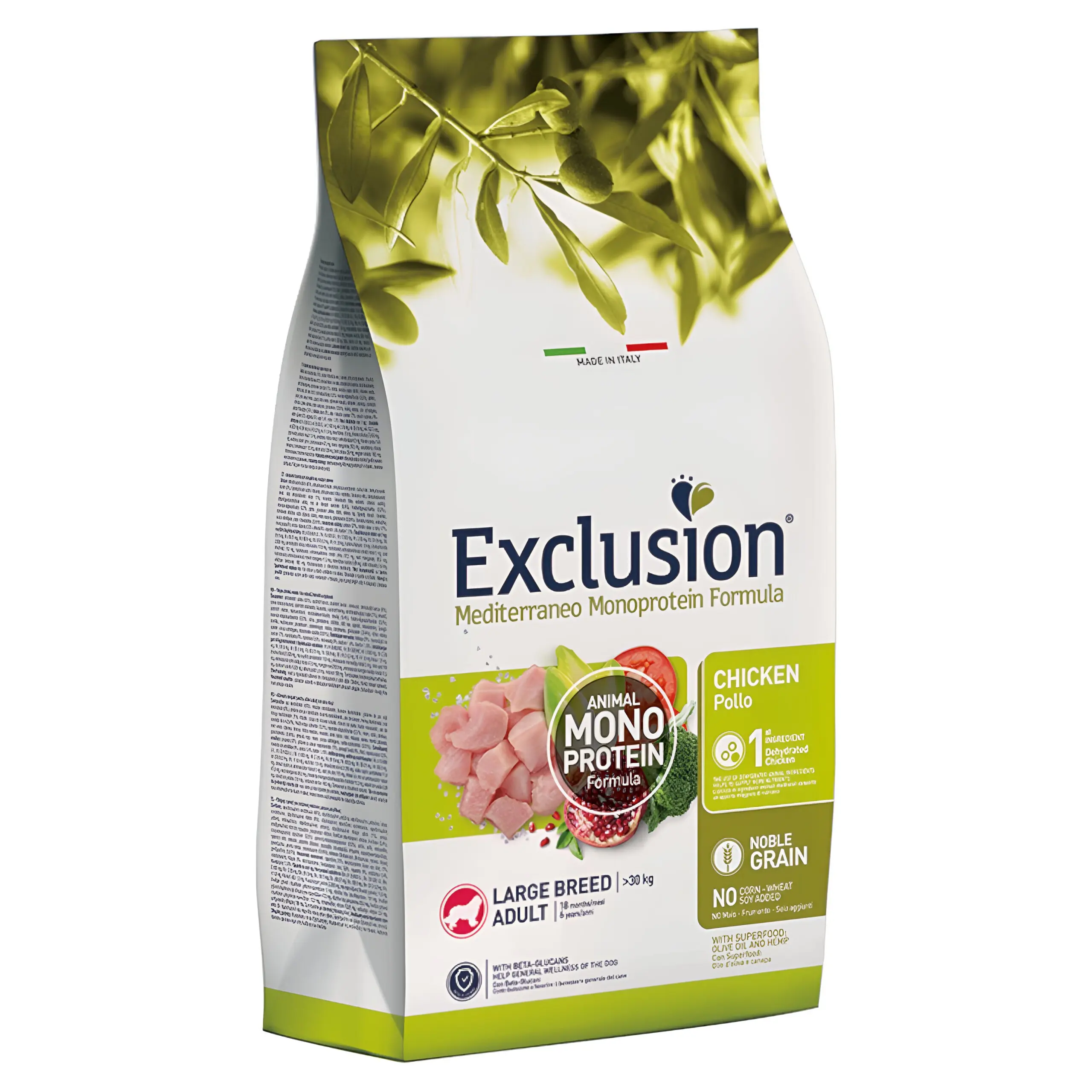 Exclusion Adult Large Сува храна за Возрасни кучиња од Голем раст со Пилешко и зеленчук [Вреќа 12кг]