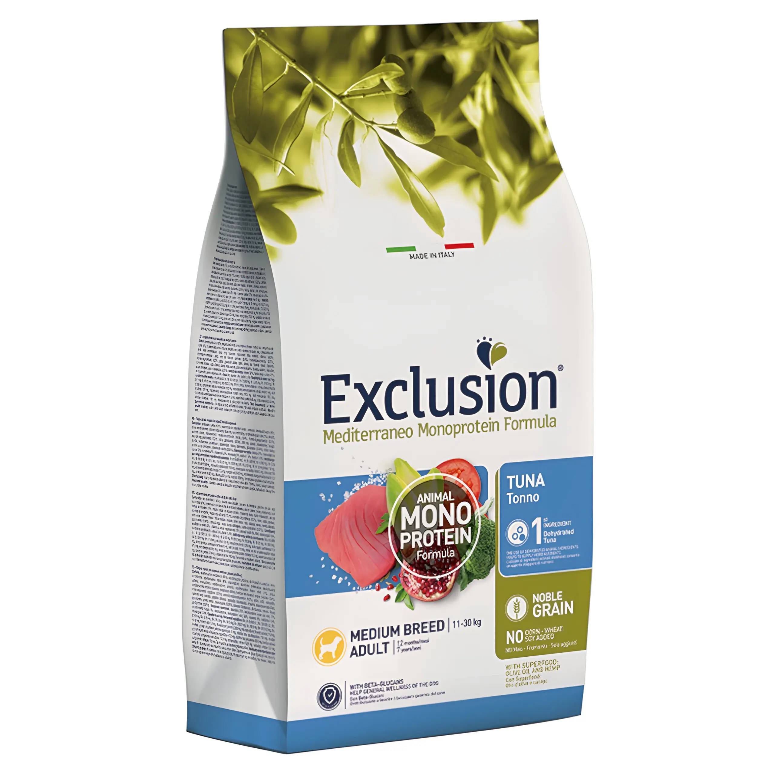 Exclusion Adult Medium Сува храна за Возрасни кучиња од Среден раст со Туна и зеленчук [Вреќа 12кг]
