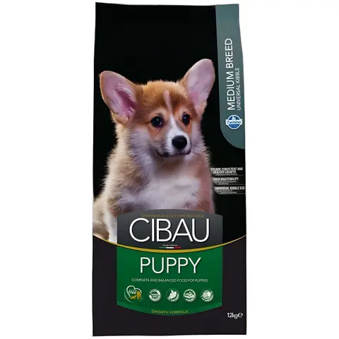 Cibau Puppy Medium Сува храна за Кученца во раст од Среден раст со Пилешко,Ориз и Риба [Вреќа 12кг]