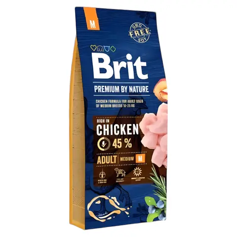 BRIT Premium Adult M Гранули со Пилешко [Вреќа 15кг]