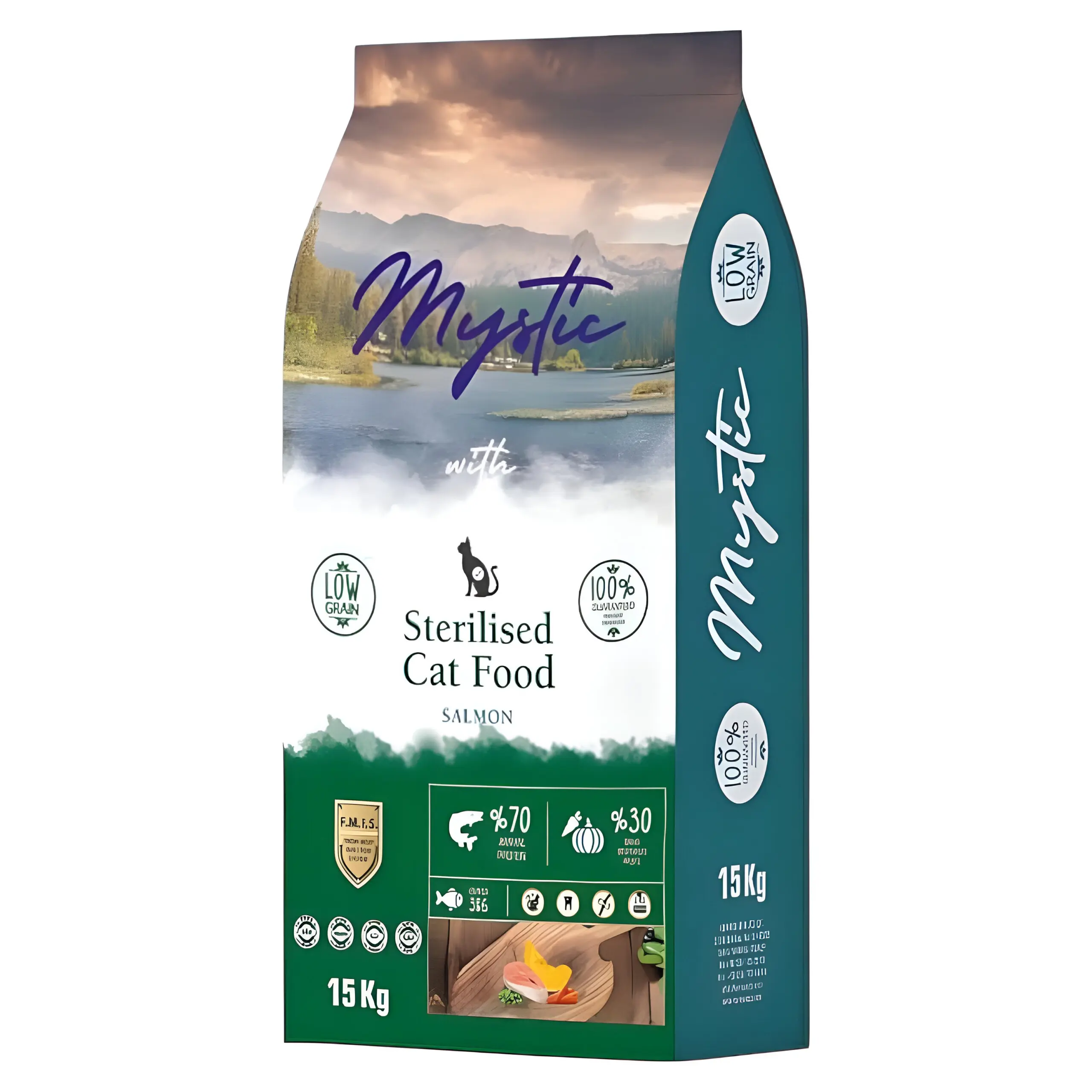 Mystic Adult Sterilised Гранули со Лосос [Вреќа 15кг]