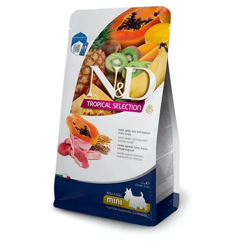 N&D Tropical Selection Adult Mini Јагнешко, Спелта, Овес и Тропско Овошје
