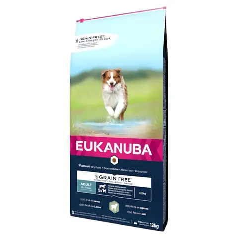 Eukanuba Adult Grain Free Small & Medium Гранули со Јагнешко и Ориз