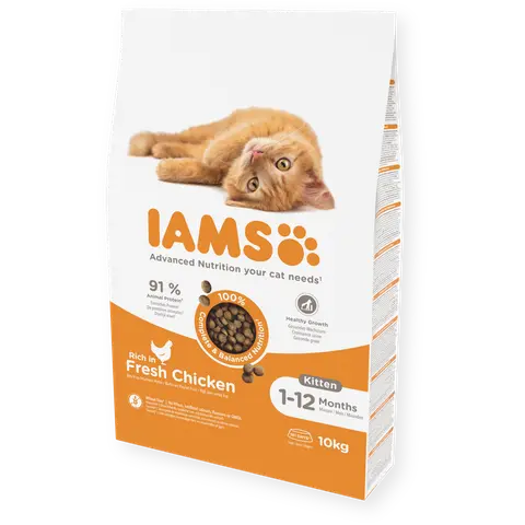IAMS Kitten со свежо пилешко месо [Вреќа 10кг]