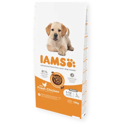 IAMS Puppy Large Breed со свежо пилешко месо [Вреќа 12кг]