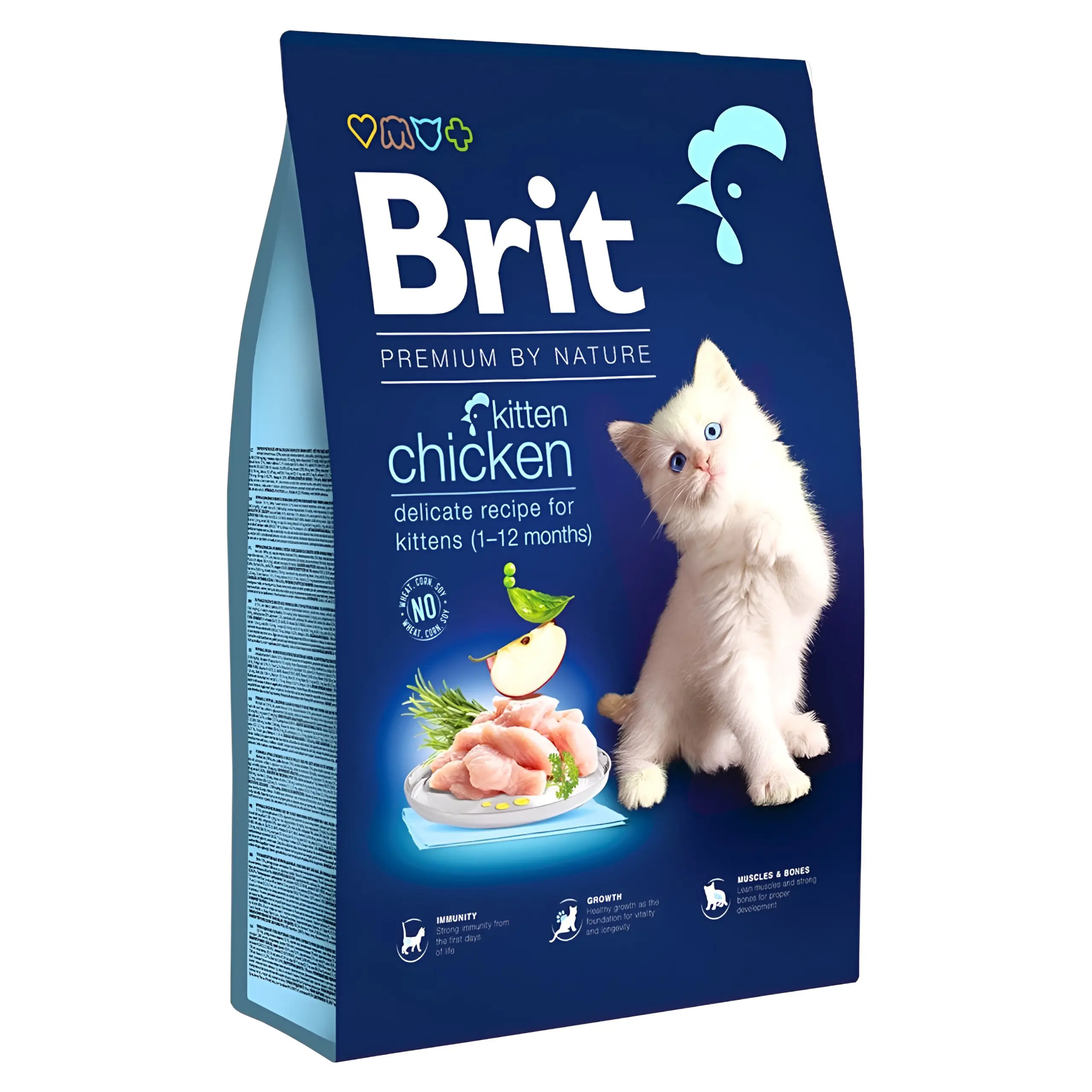 Brit Premium Kitten Гранули со Пилешко и зеленчук [Вреќа 8кг]