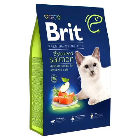 Brit Premium Sterilized Гранули со Лосос и зеленчук [Вреќа 8кг]