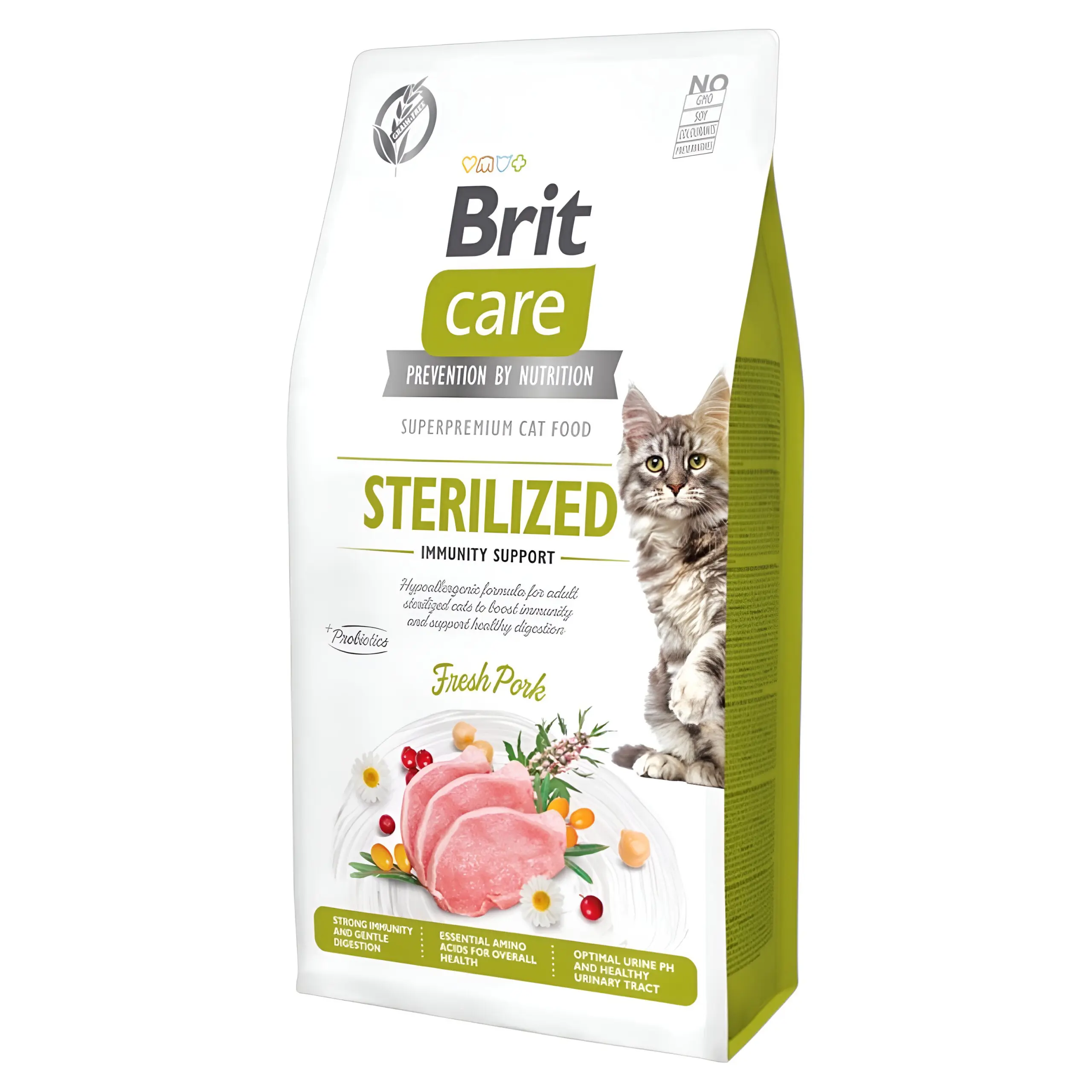 Brit Care Sterilized Immunity support Гранули со Свинско и зеленчук [Вреќа 7кг]