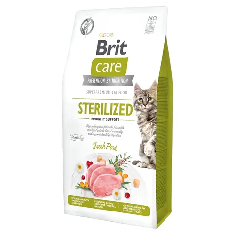 Brit Care Sterilized Immunity support Гранули со Свинско и зеленчук [Вреќа 7кг]