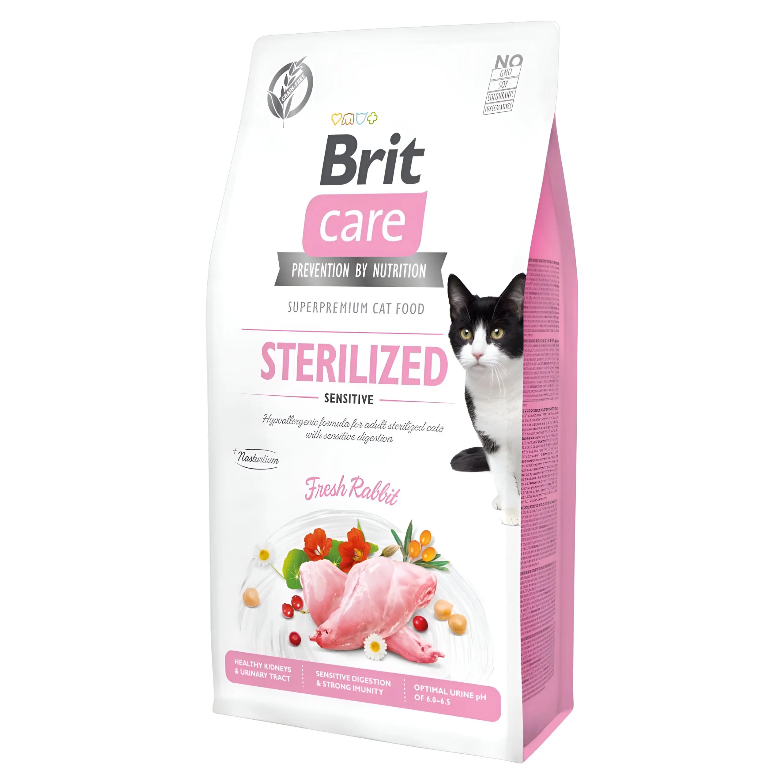 Brit Care Sterilized Sensitive Гранули со Зајачко и Зеленчук [Вреќа 7кг]