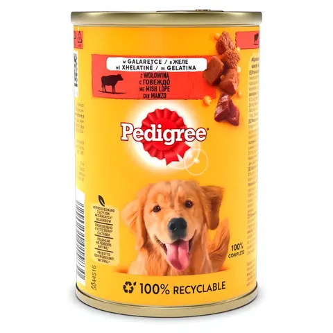 Pedigree ADULT Парчиња со Говедско во желе [Конзерва 400гр]