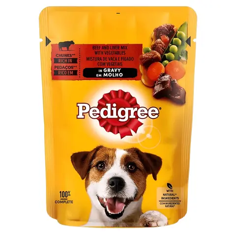 Pedigree Adult Парчиња со Говедско и џигер во желе [Кесичка 100гр]