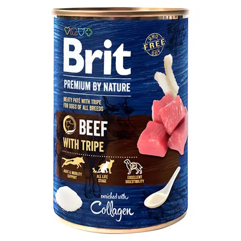 Brit Premium Влажна храна за Возрасни кучиња со Говедско и колаген [Конзерва 6x400гр]