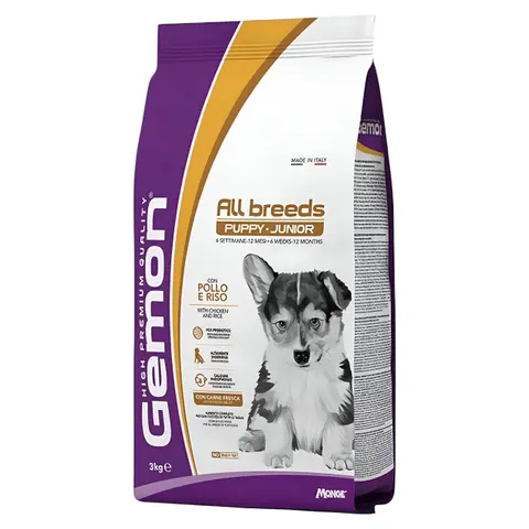 Gemon All Breeds Puppy&Junior Гранули со Пилешко и Ориз [Вреќа 3кг]