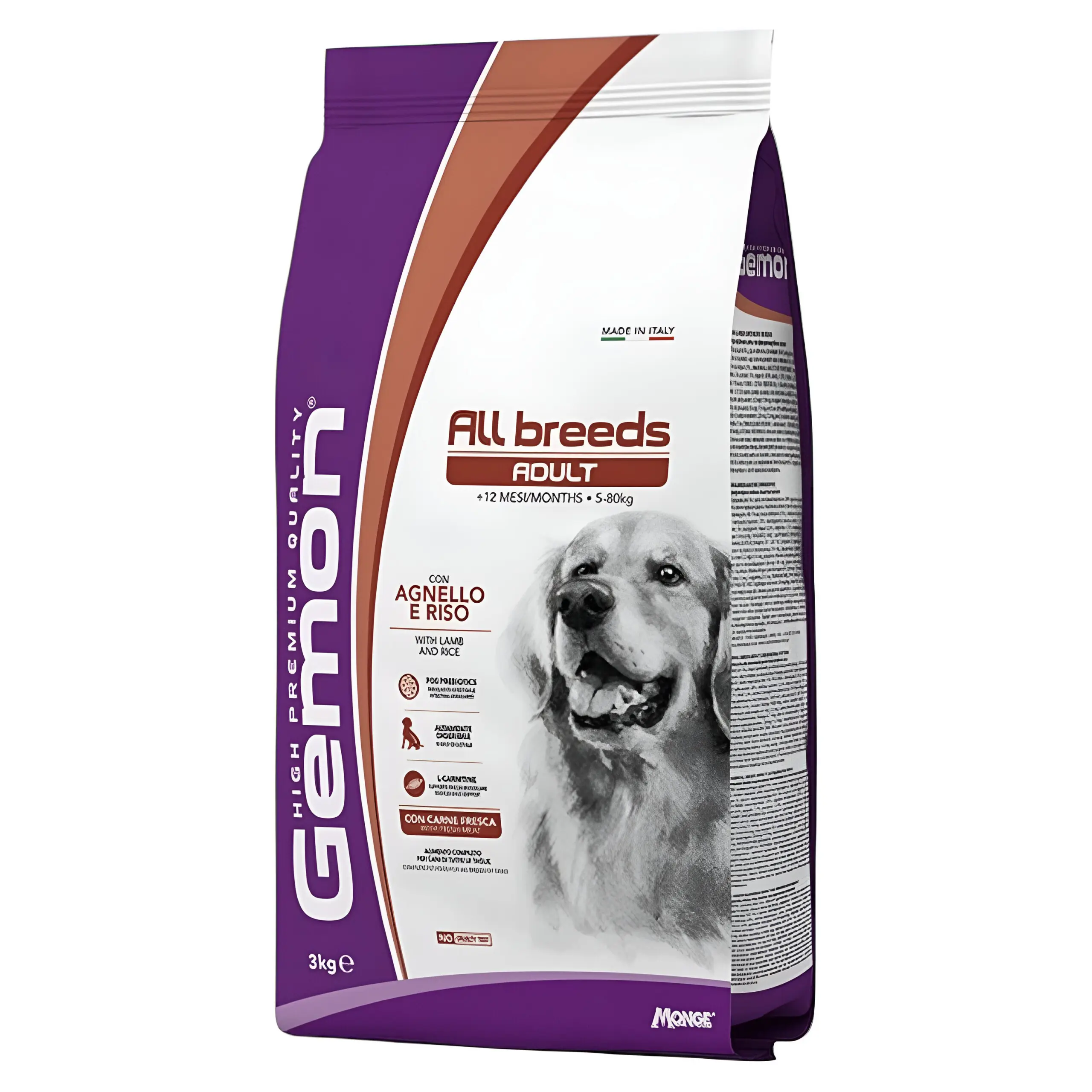 Gemon All Breeds Adult Гранули со Јагнешко и Ориз [Вреќа 3кг]