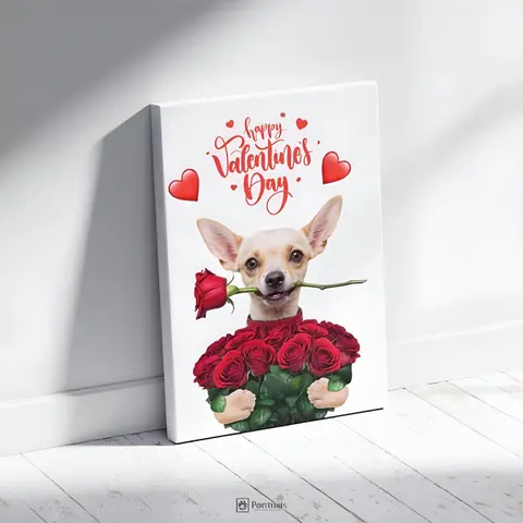 Heart of Roses - Персонализиран портрет на канвас