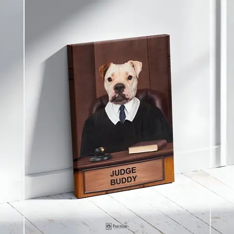 Court Canine - Персонализиран портрет на канвас