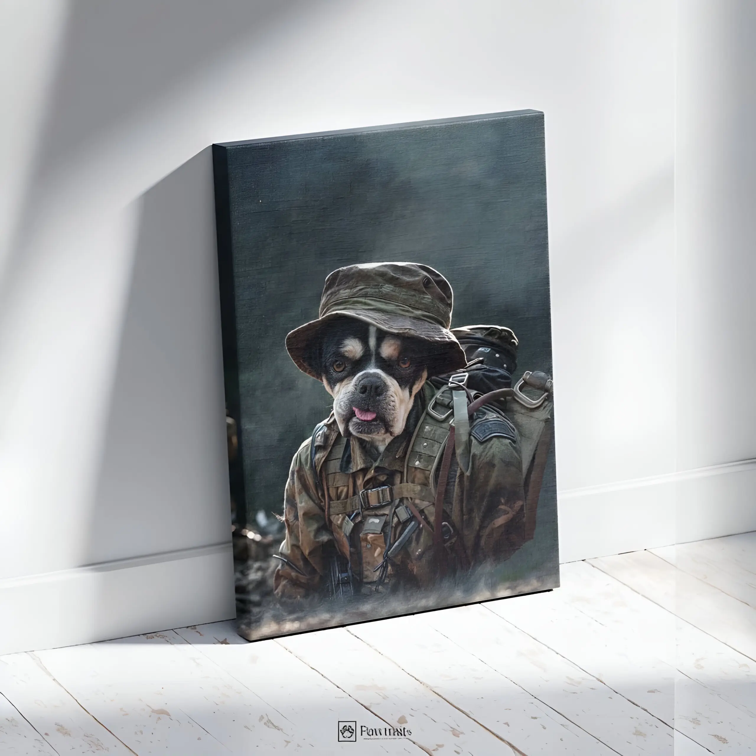 K9 Soldier - Персонализиран портрет на канвас