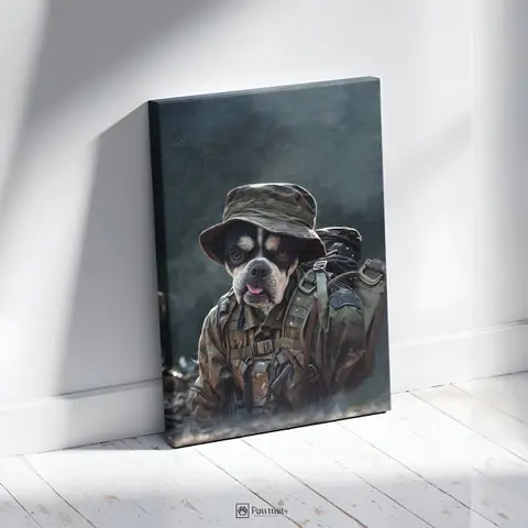 K9 Soldier - Персонализиран портрет на канвас
