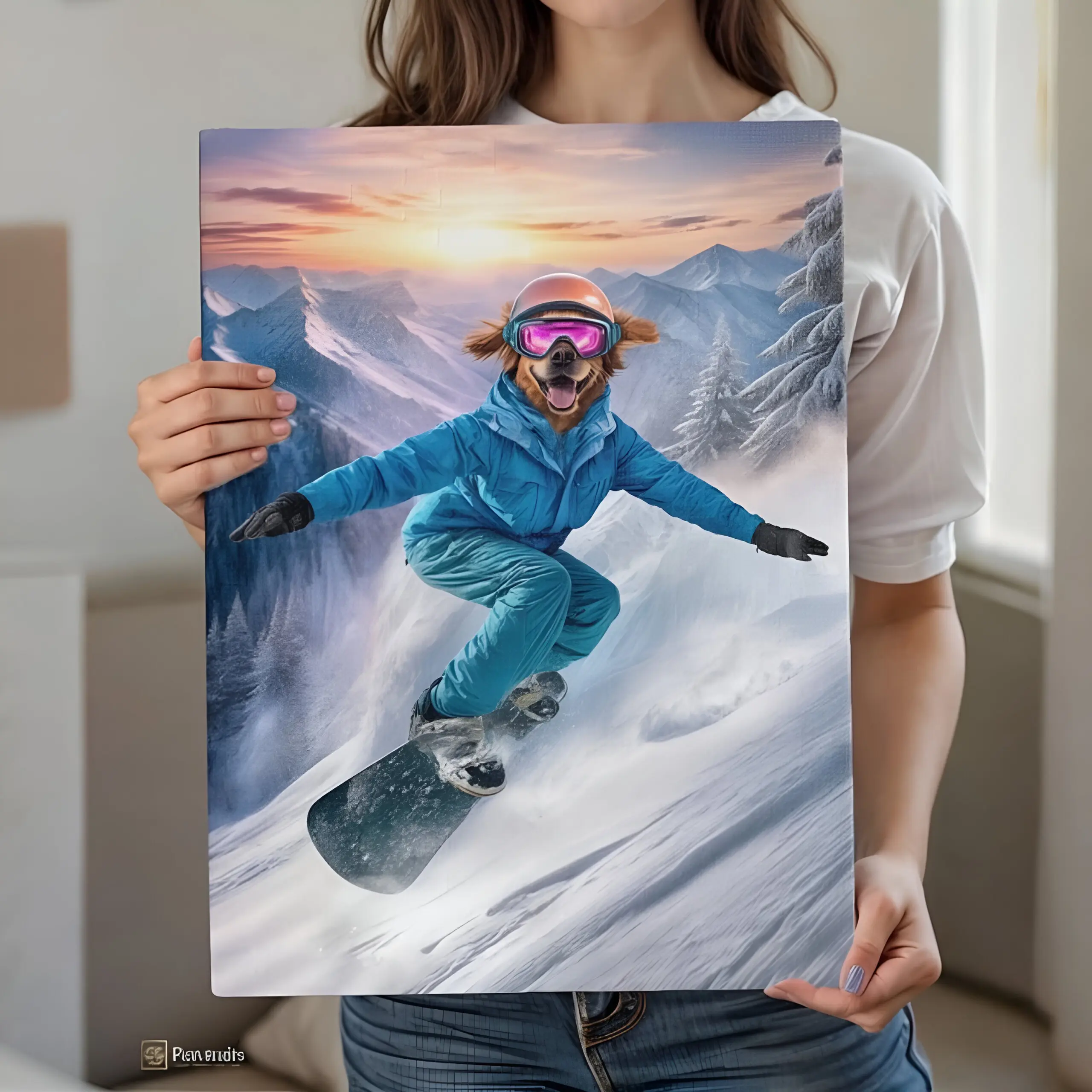 Snowboard Champ - Персонализиран портрет на канвас