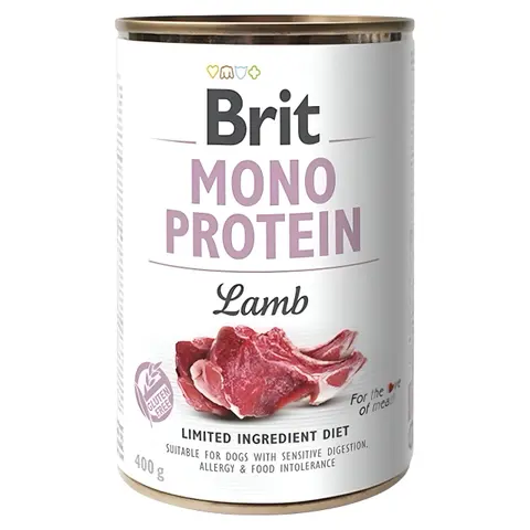 Brit Care Monoprotein Влажна храна за Возрасни кучиња со Јагнешко и ориз [Конзерва 6x400гр]
