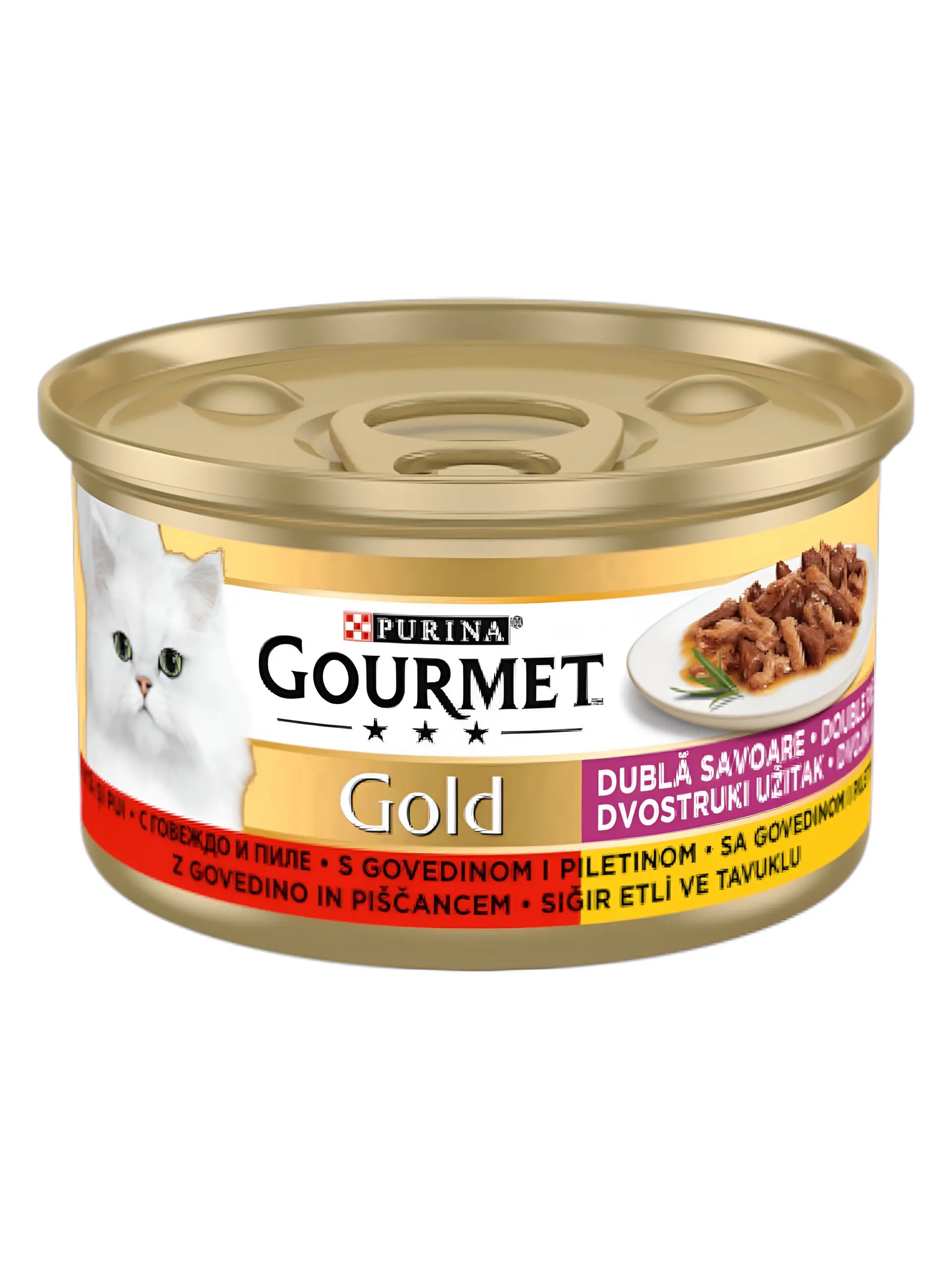 Gourmet Gold Парчиња со Говедско и Пилешко во сос [Конзерва 85гр]