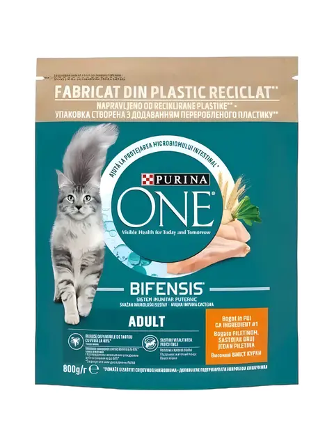 Purina One Adult Парчиња со Пилешко во сос [Кесичка 800гр]