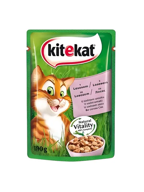 KiteKat Парчиња Лосос во сос [Кесичка 85гр]
