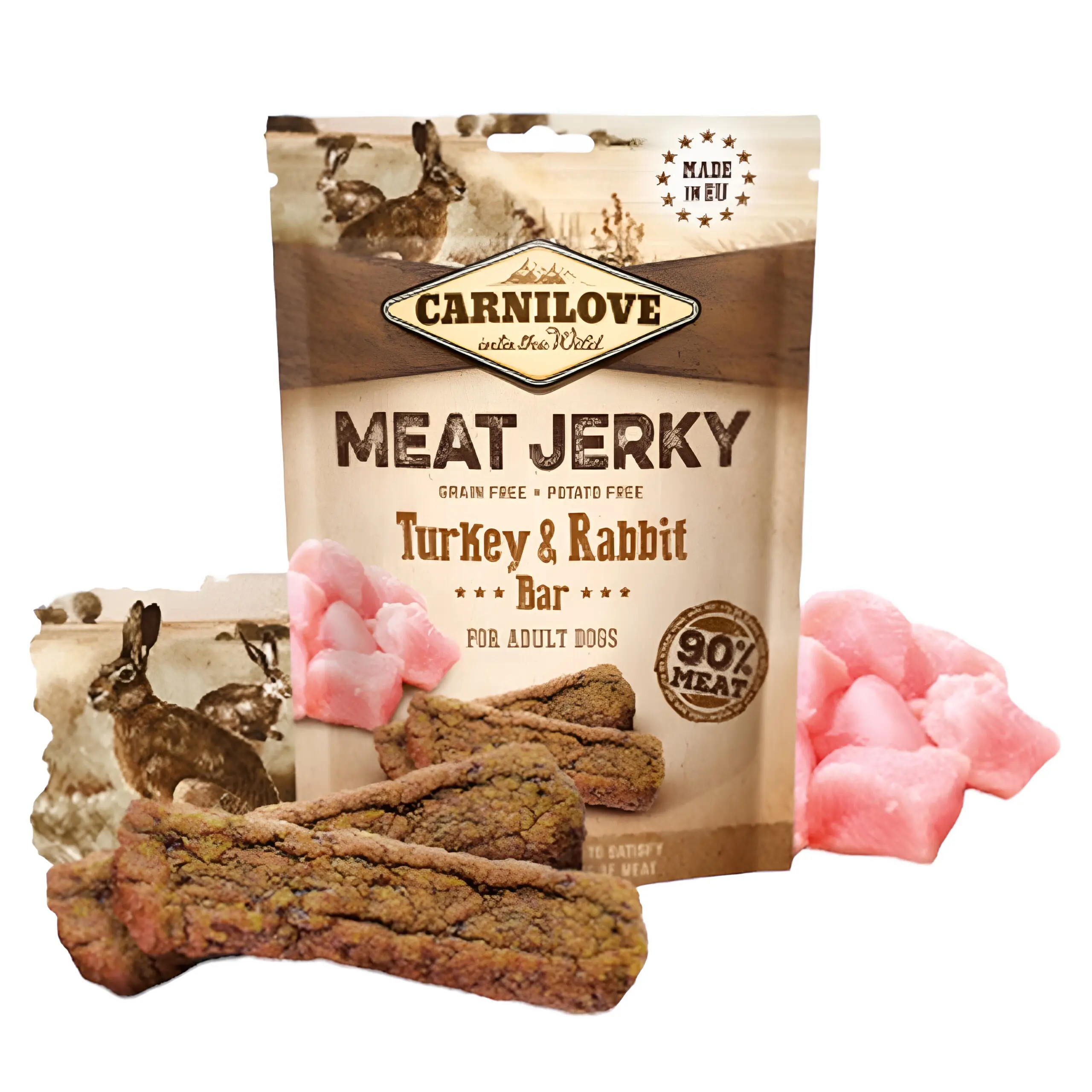Carnilove Meat Jerky Bar – Зајак и мисирка [Кесичка 100гр]