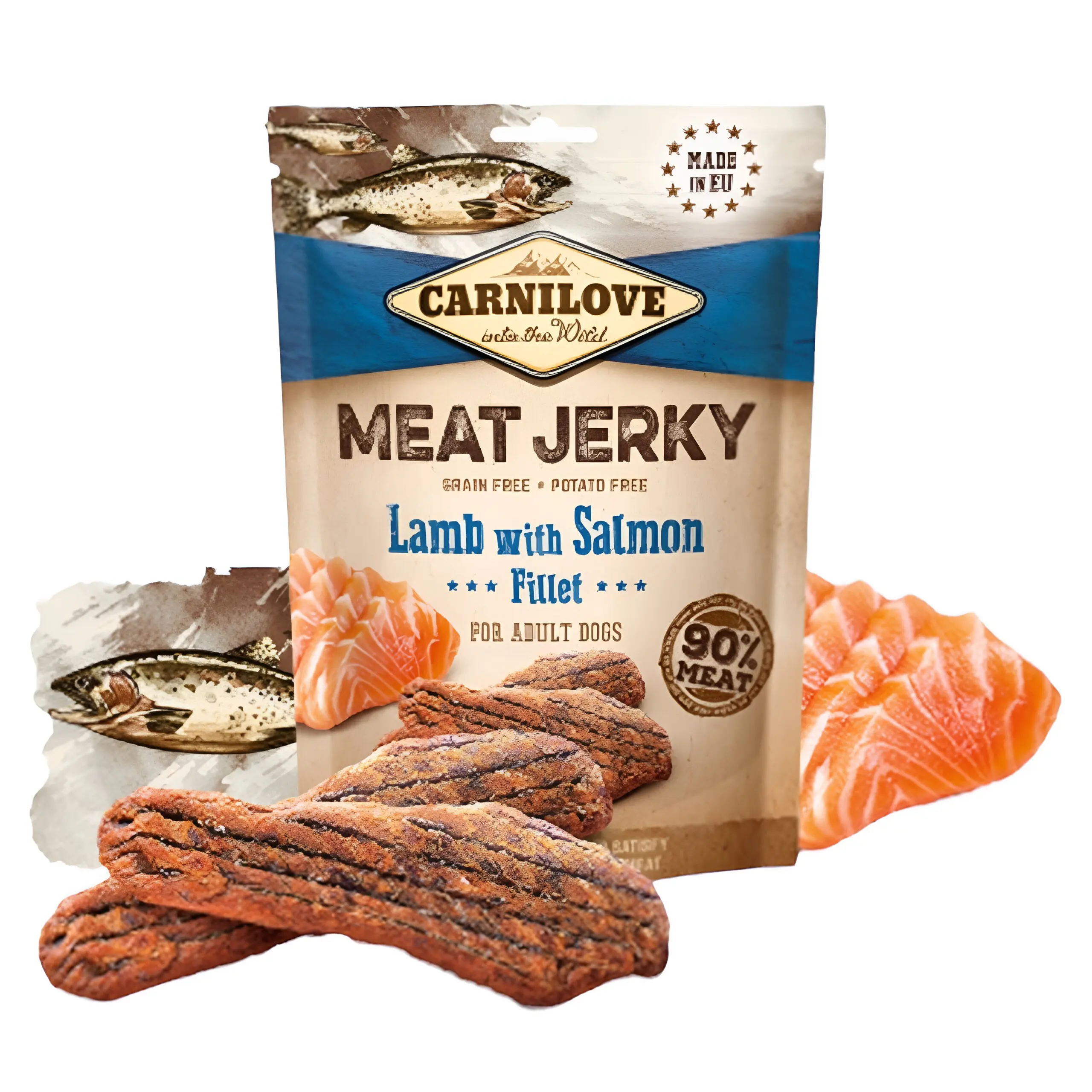 Carnilove Meat Jerky – Јагнешко и лосос [Кесичка 100гр]