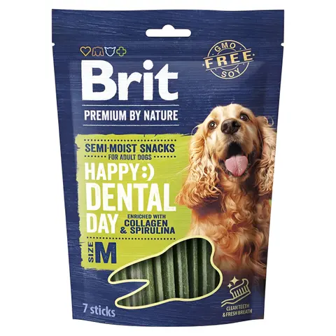 Brit Premium Happy Dental Stick M - со колаген и спирулина (7 парчиња)