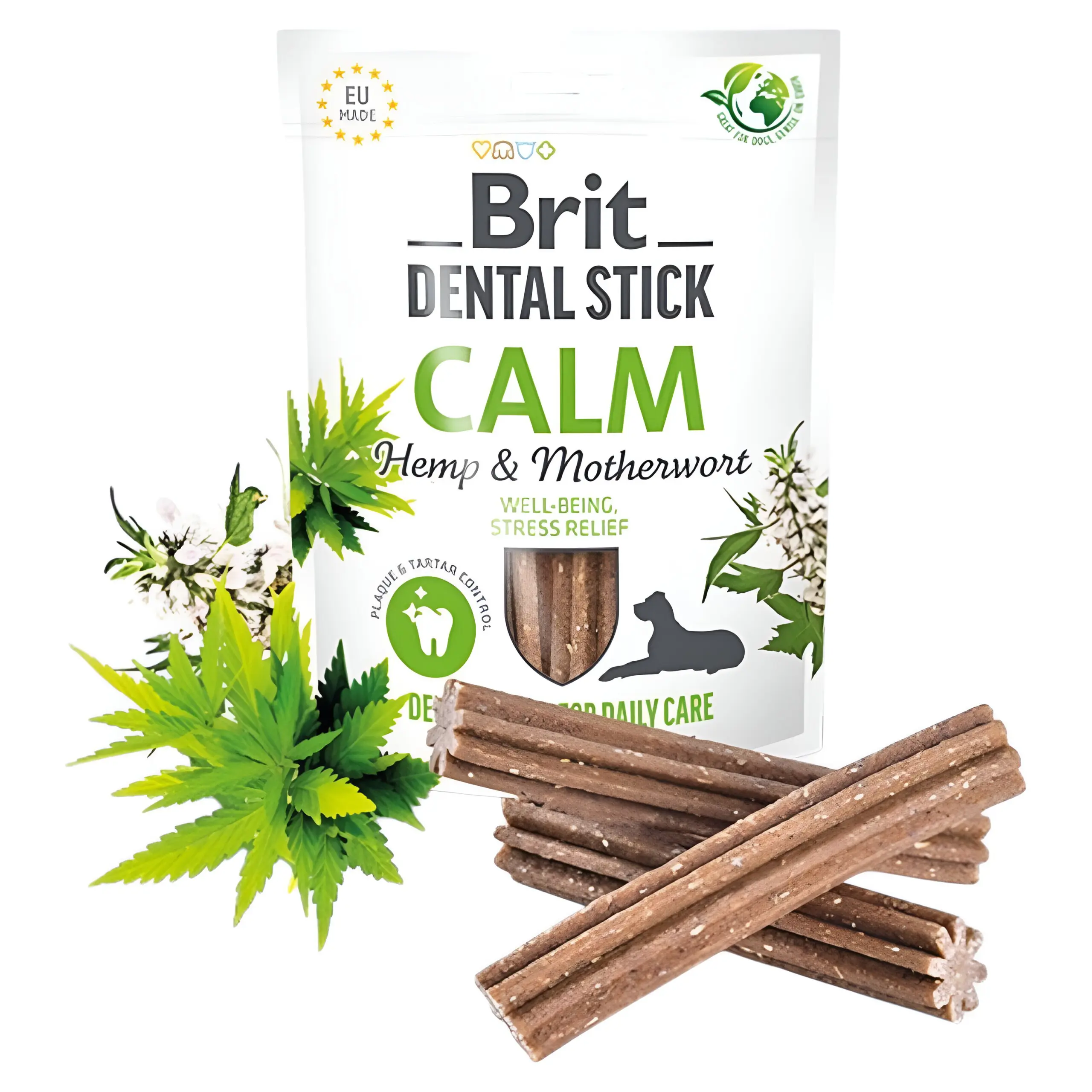 Brit Dental Stick Calm – со Коноп и Мајчина Душица (7 парчиња)
